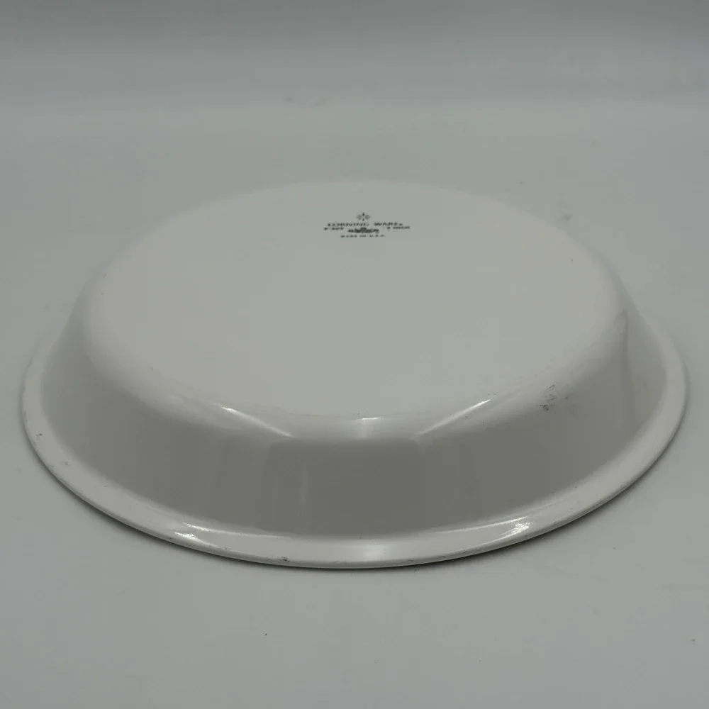 Vintage Corning Ware Blue Cornflower 9 Inch Pie Plate P-309 White Pyroceram USA